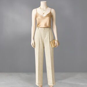 Rena Rowan Tailored Light Sage Green Cuffed Trousers